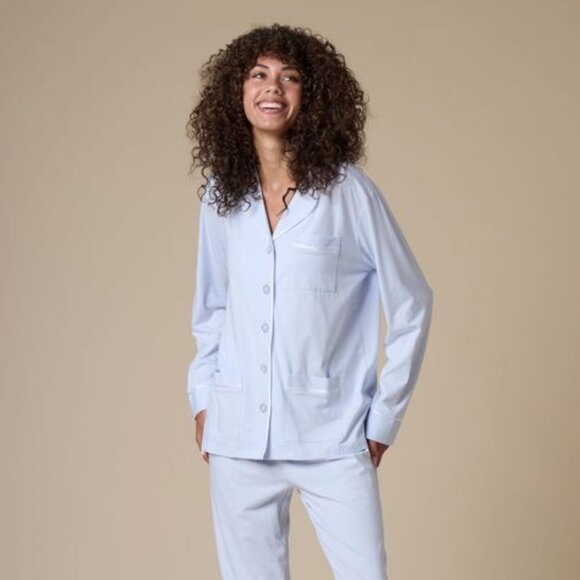 NWOT KIP Mist Blue Luxe Cotton Classic Pajama Set - XXL - Picture 1 of 12